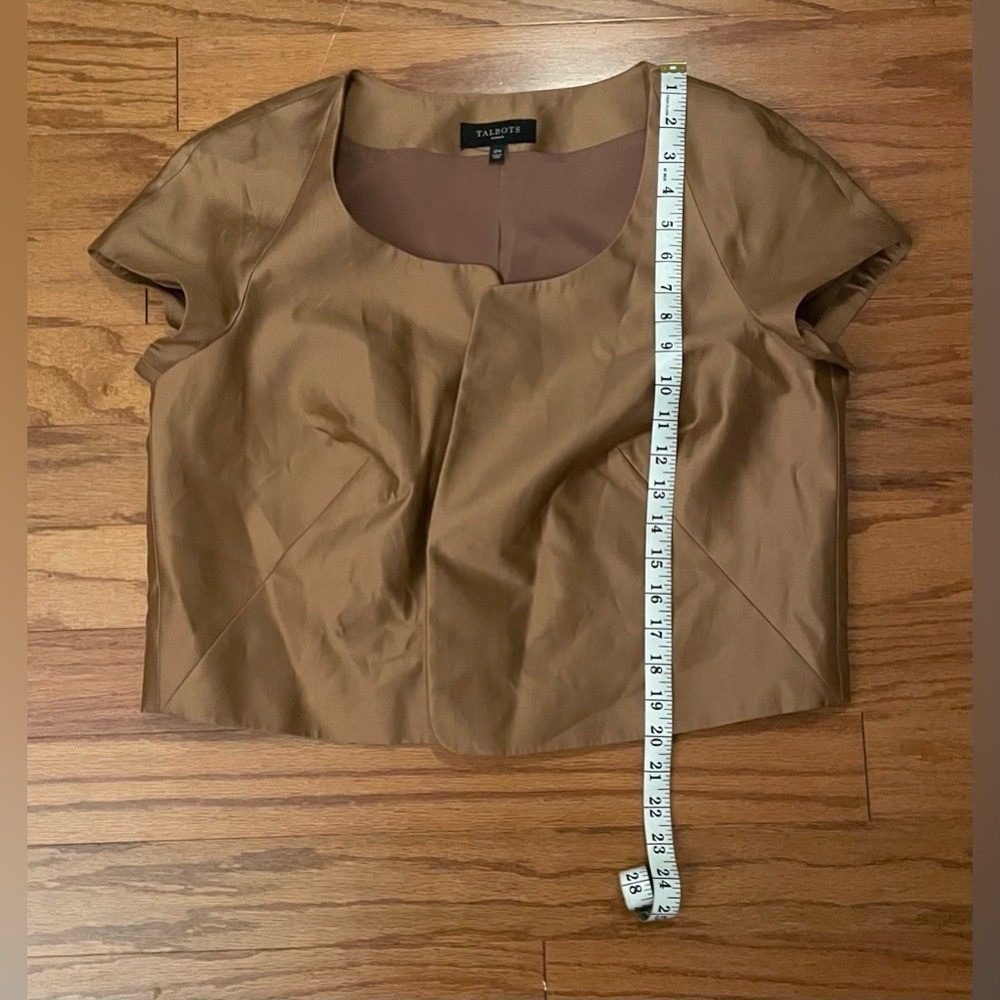 Talbots-‎ Brown Short Sleeve Blazer Size 12w - Picture 8 of 8